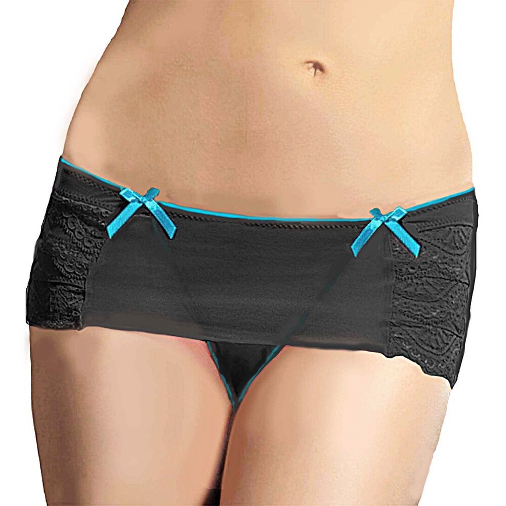 Plus Size Layered Thong Womens 1x 2x Black Skirted Panty Underwear
